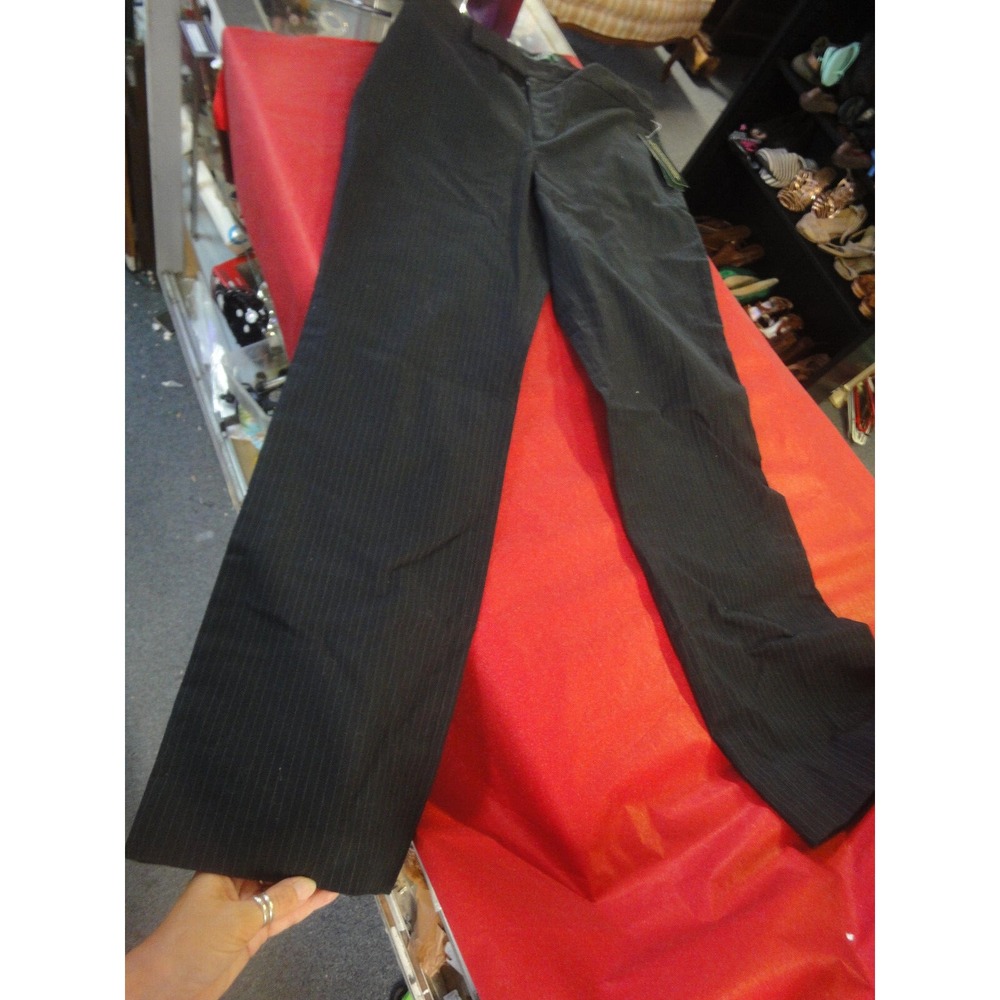 Lauren Ralph Lauren Camaron pin strip womens pants size 12 black grey NWT